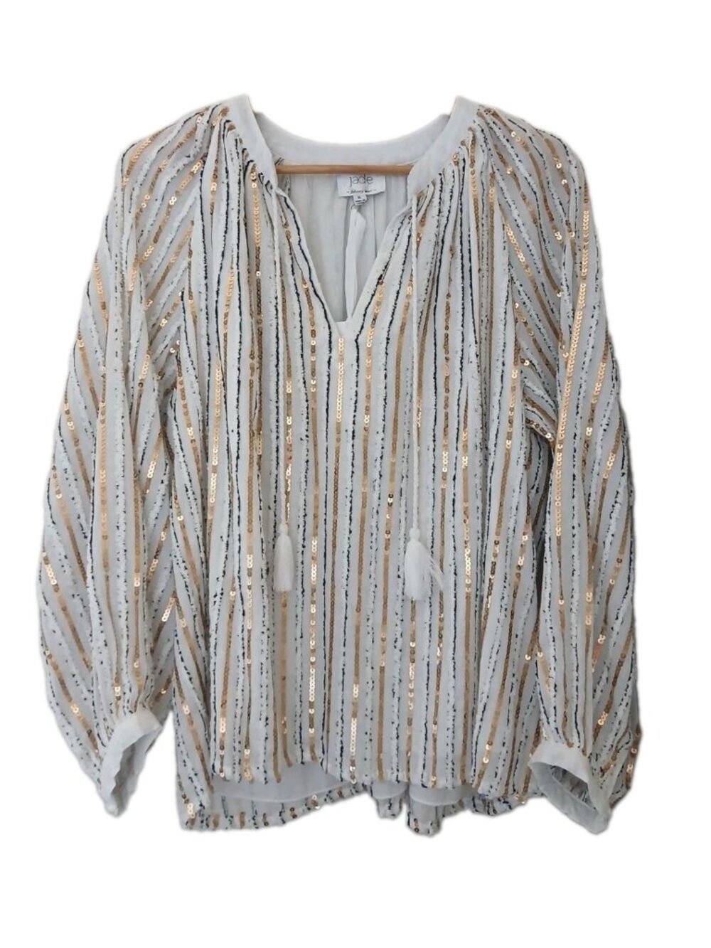 New‎ Johnny Was Jade Eden Sequin Embellished Blouse